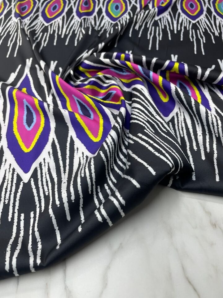 Gorza Desen Elbiselik Gömleklik Tivil Saten Kumaş