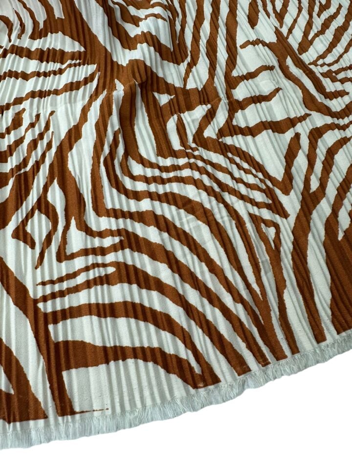 Zebra Desen Ebiselik Eteklik Gofre Kumaş