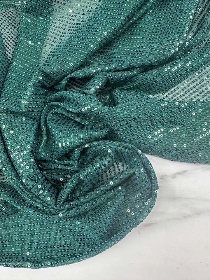 Yeşil Zara Payet Elbise Şalvar Abiye