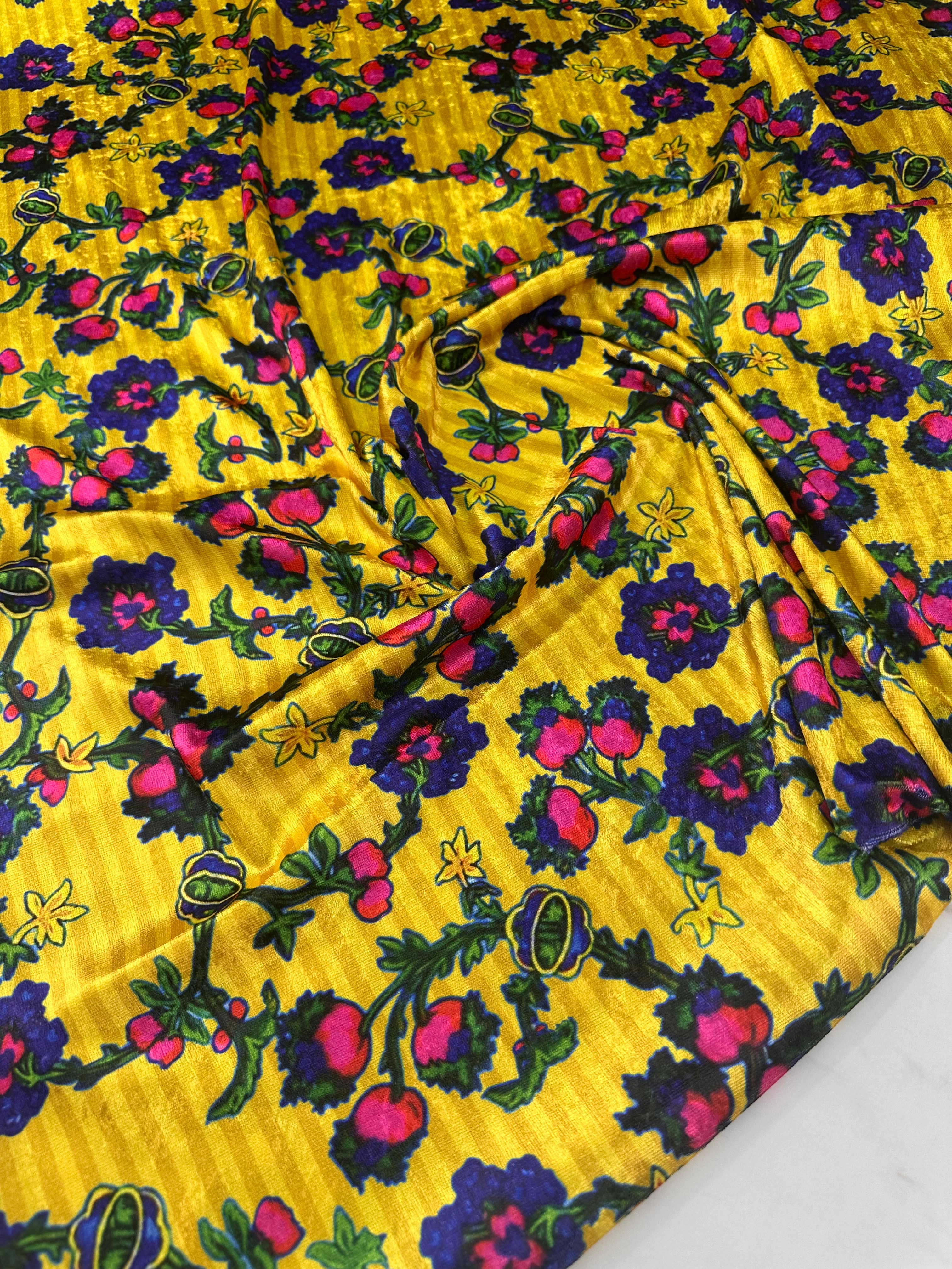 Türkmen Çiçegi Desen İnce Kadife Elbise Etek Şalvar