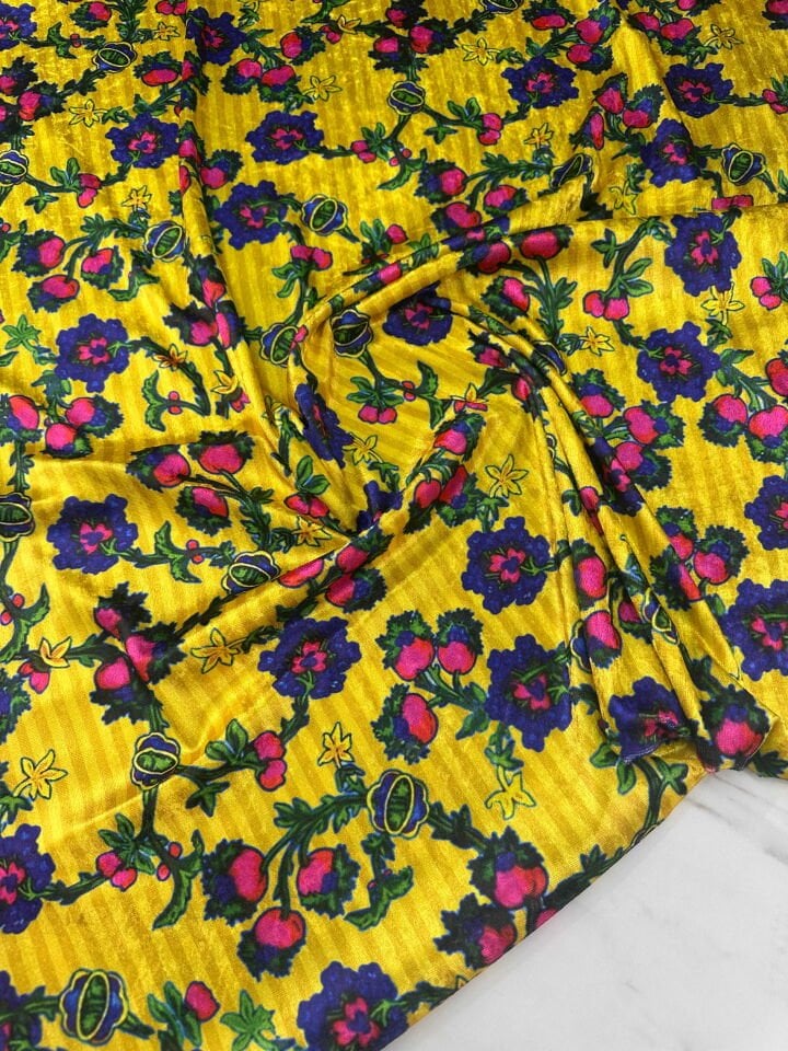 Türkmen Çiçegi Desen İnce Kadife Elbise Etek Şalvar