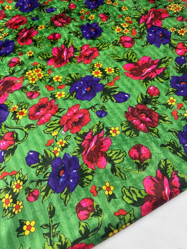 Çiçek Desen İnce Kadife Elbise Etek Gömlek Şalvar