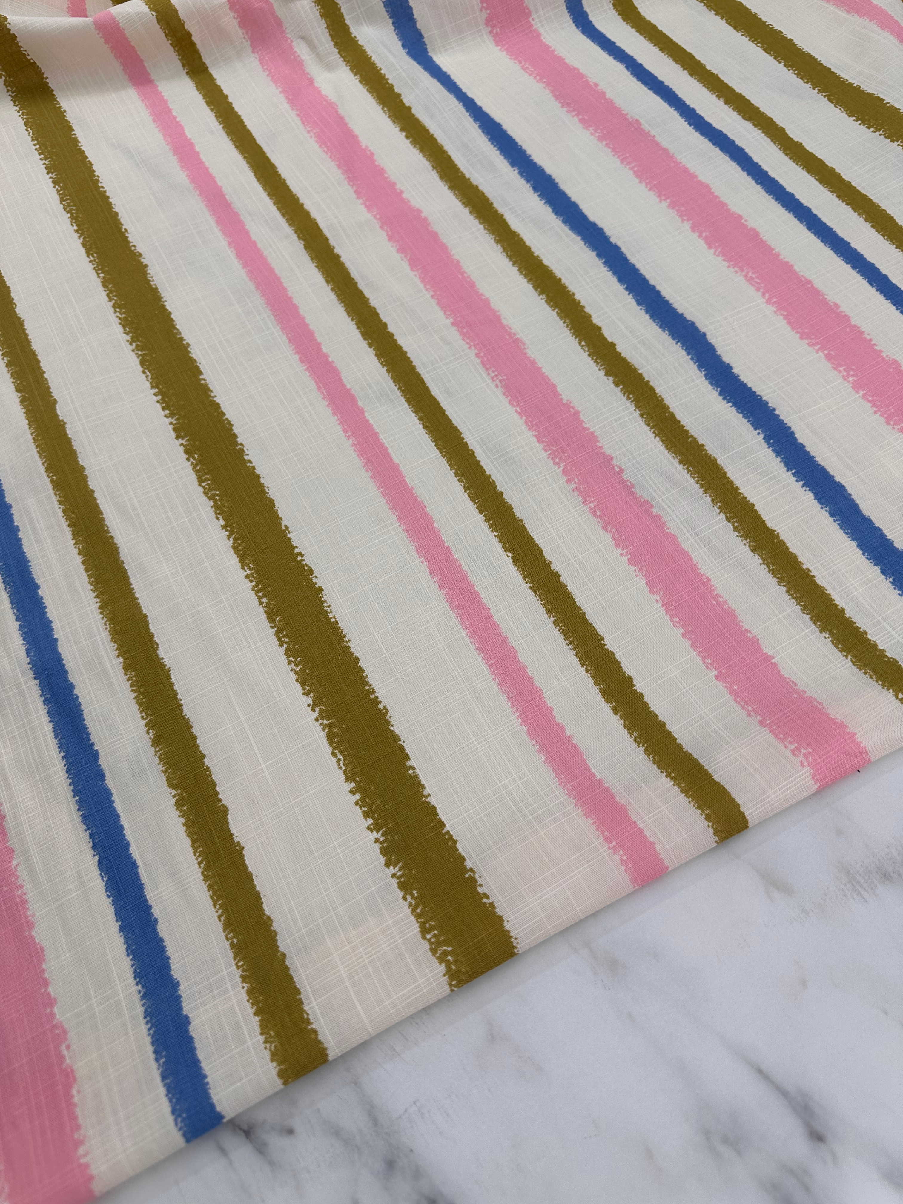 Boyuna Çizgili Keten Tunik Elbise Gömlek Pantolon