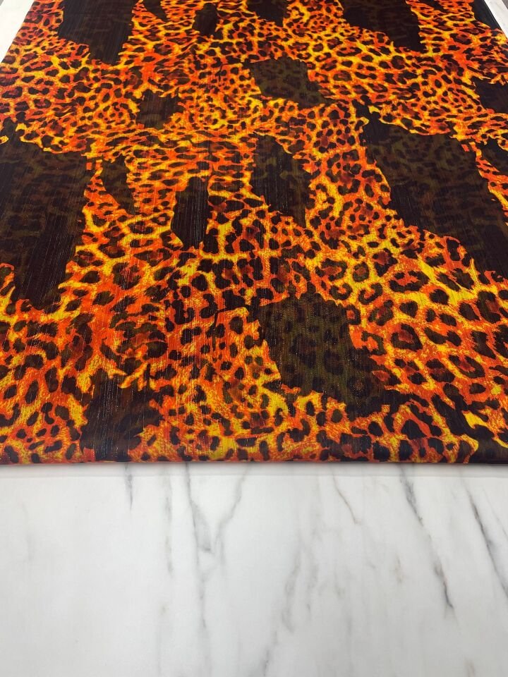 Desenli Simli Şifon Elbise Etek Gömlek Şal