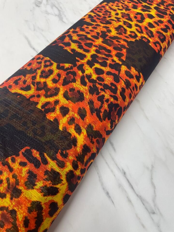 Desenli Simli Şifon Elbise Etek Gömlek Şal