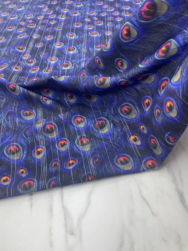 Desenli Simli Şifon Elbise Etek Gömlek Şal