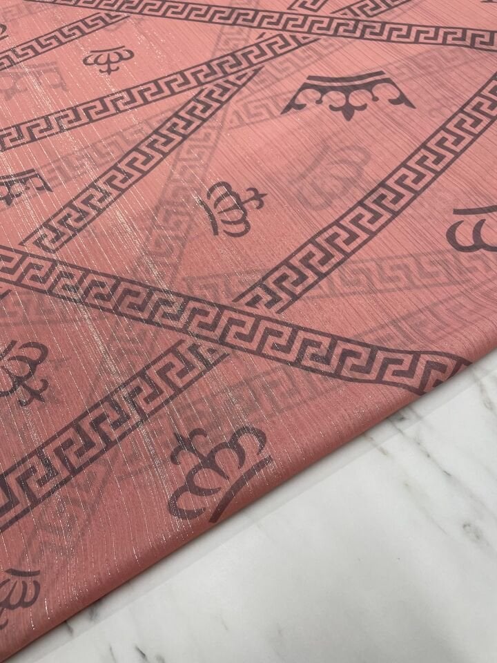 Desenli Simli Şifon Elbise Etek Gömlek Şal