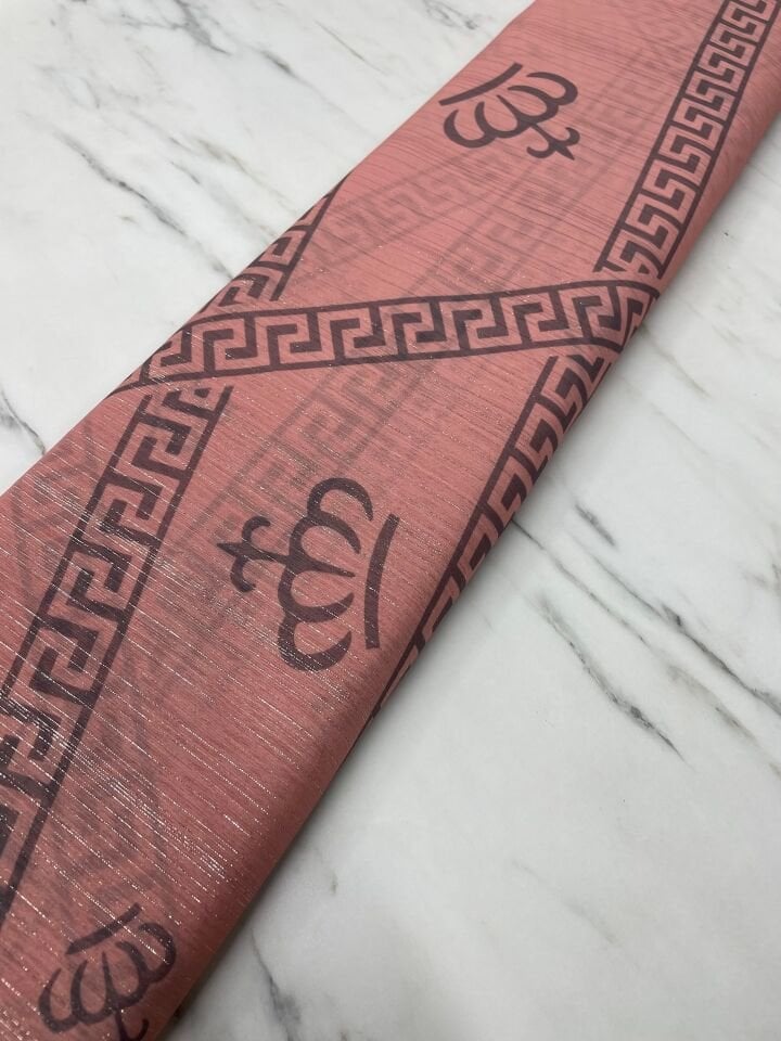 Desenli Simli Şifon Elbise Etek Gömlek Şal