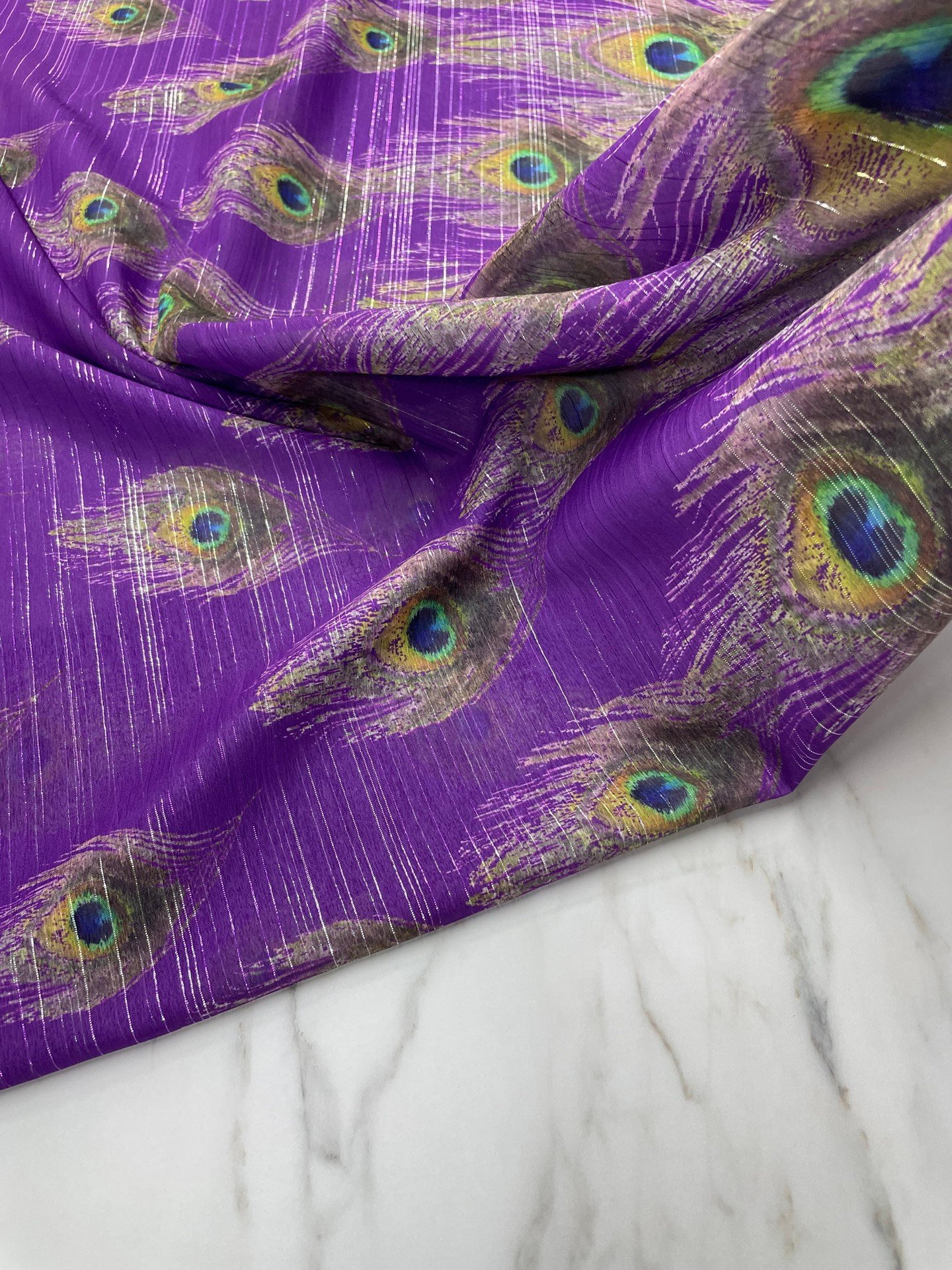 Desenli Simli Şifon Elbise Etek Gömlek Şal