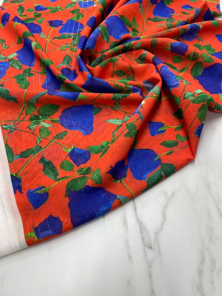 Desenli Simli Şifon elbise Etek Gömlek Şal