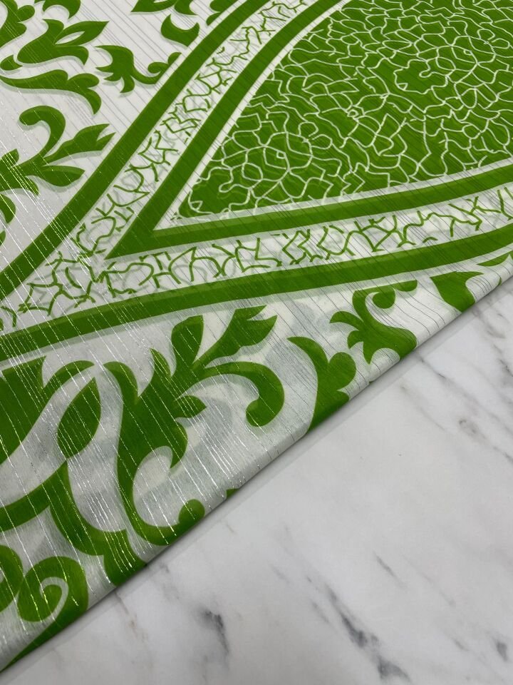 Desenli Simli Şifon Elbise Etek Gömlek Şal