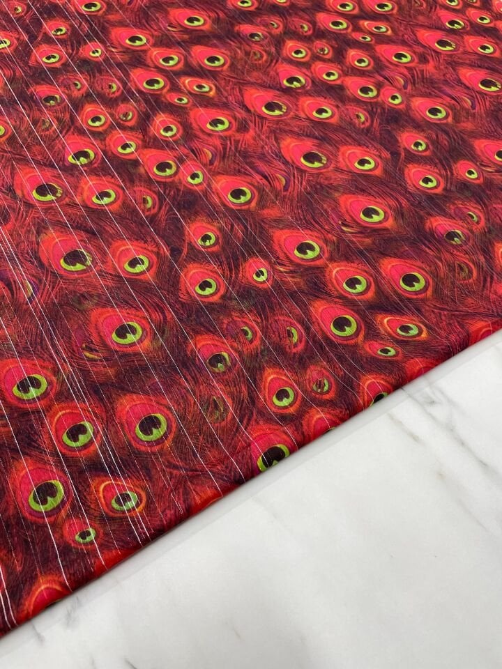 Desenli Simli Şifon Elbise Etek Gömlek Şal