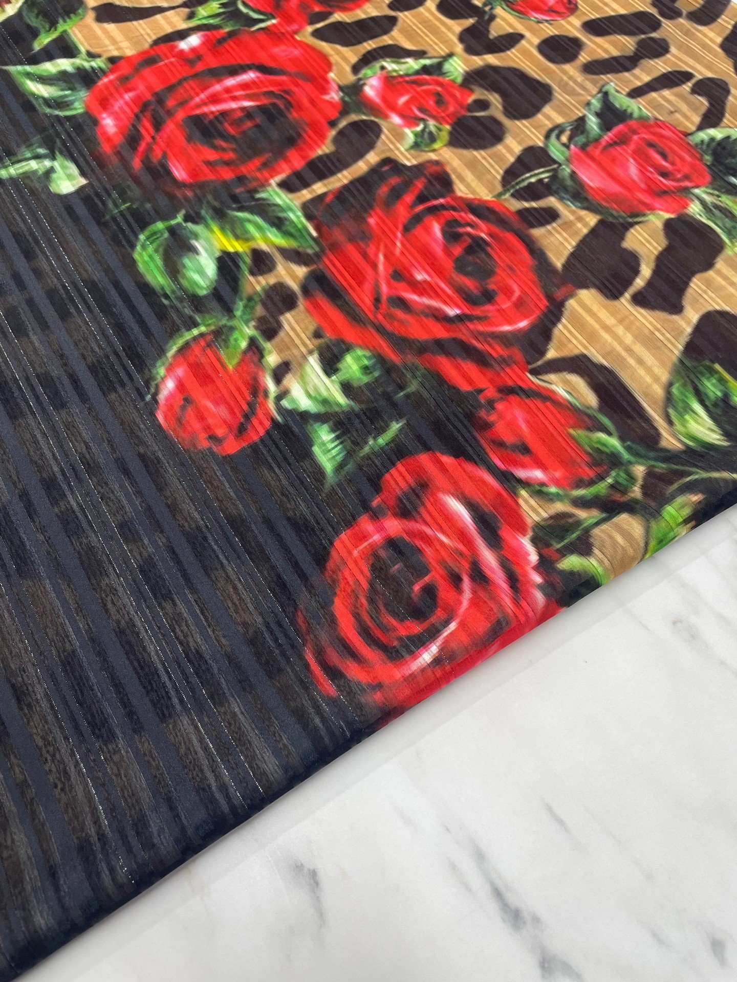 Desenli Simli Şifon Elbise etek Gömlek Şal