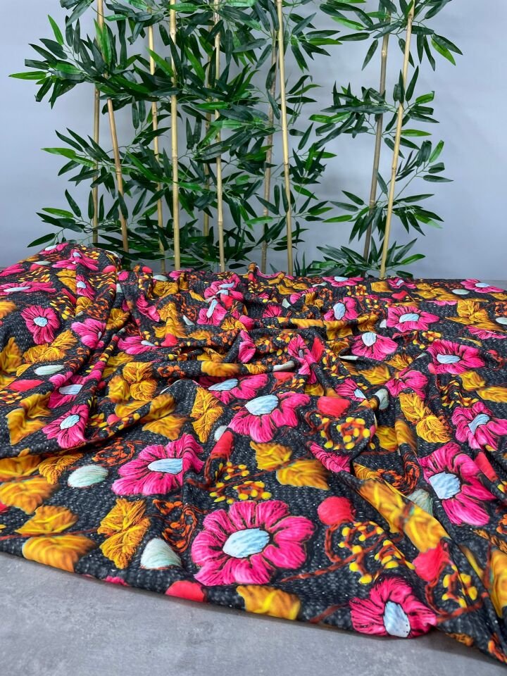 Motif Desen Elbiselik pantolonluk Dabıl Krep