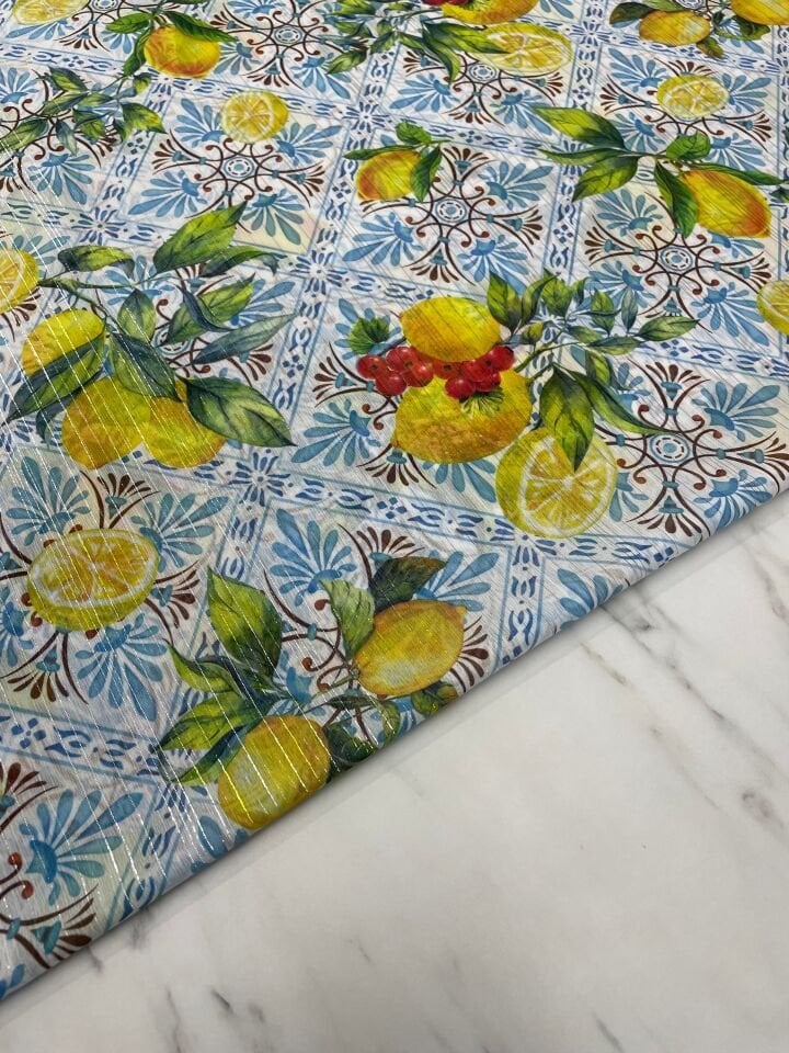 Desenli Simli Şifon Elbise Etek Gömlek Şal