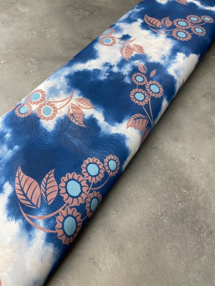 Çiçek Desen Elbiselik Şifon Kumaş