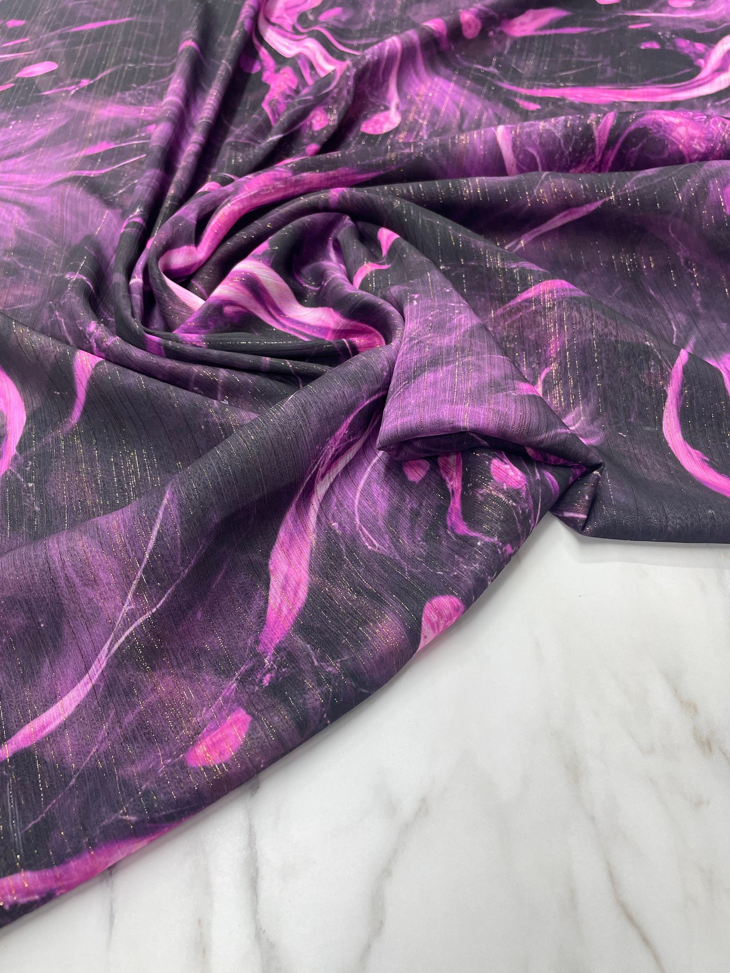 Desenli Simli Şifon Elbise Etek Gömlek Şal