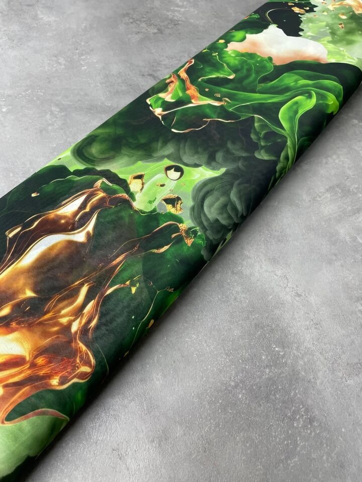 Yeşil Verona Desen Elbiselik Şifon Kumaş