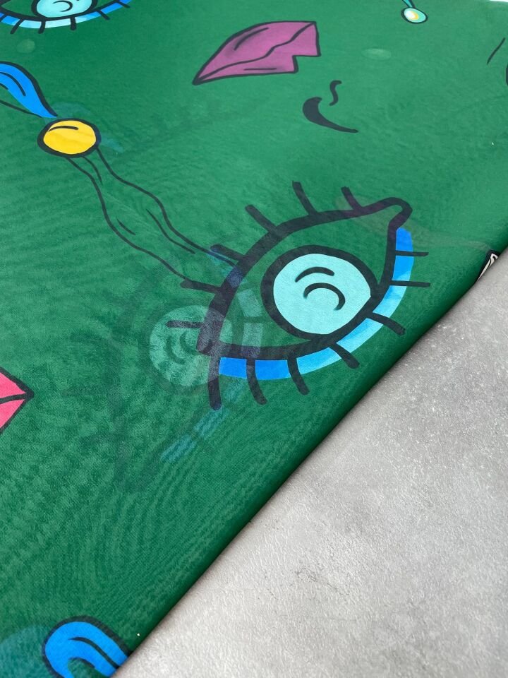 Göz Desen Elbiselik Şifon Kumaş