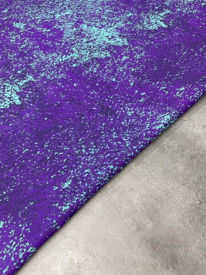 Mor Desen Elbiselik Şifon Kumaş