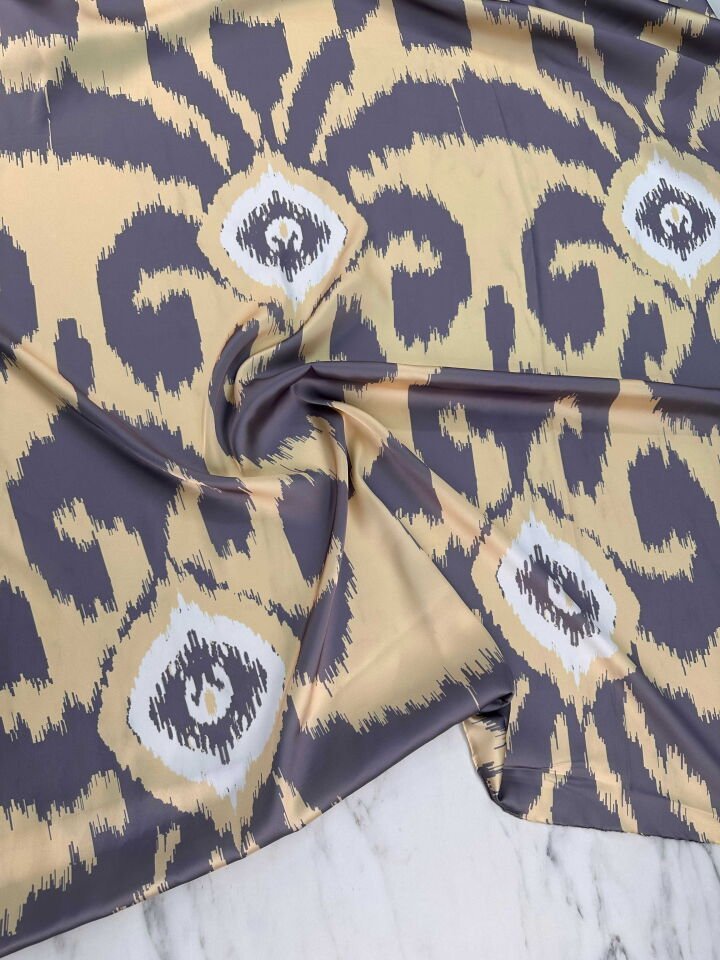 Desenli İpek Saten Elbise Etek Gömlek Şalvar