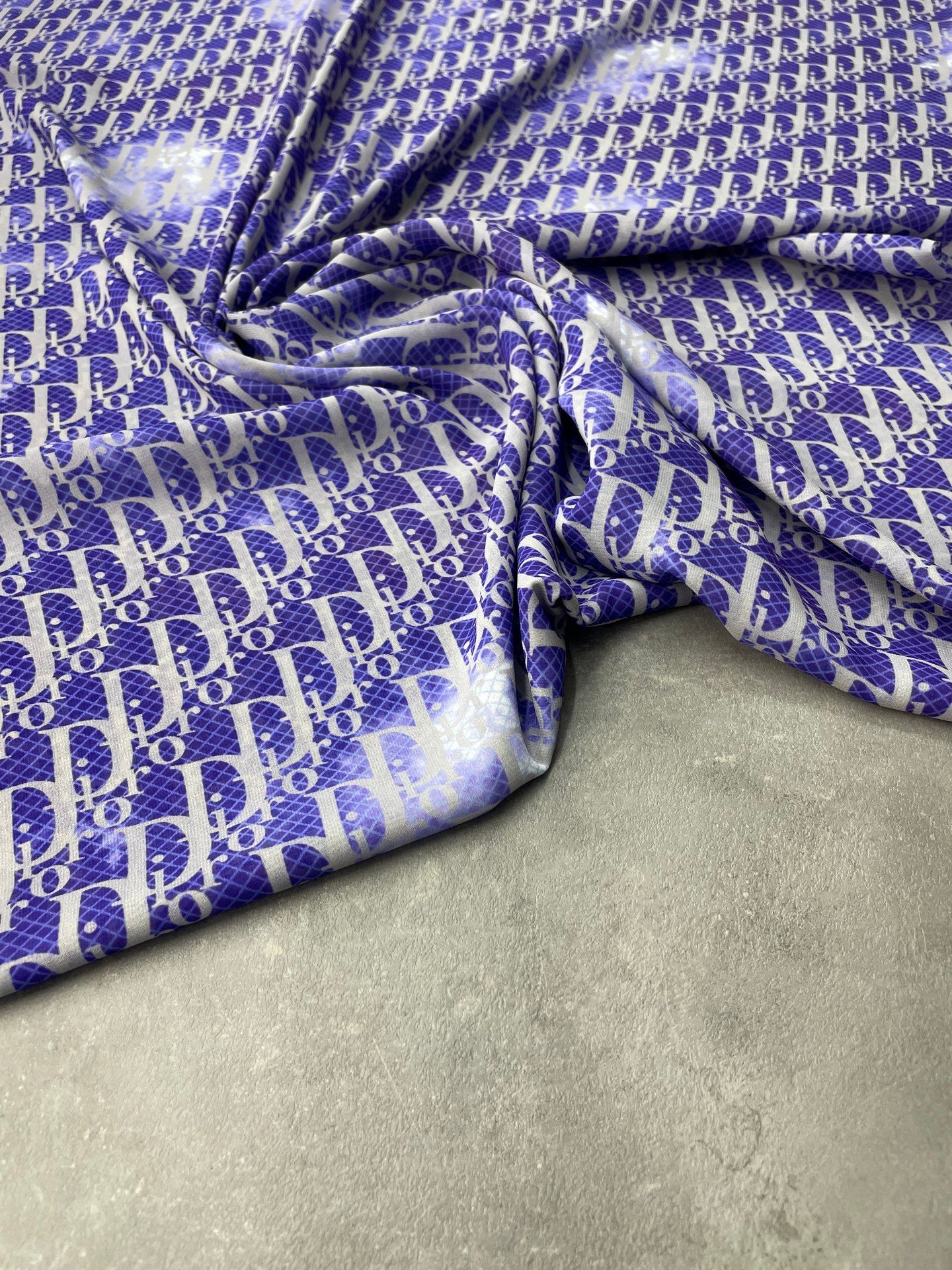 Lacivert Dr Desen Elbiselik Şifon Kumaş