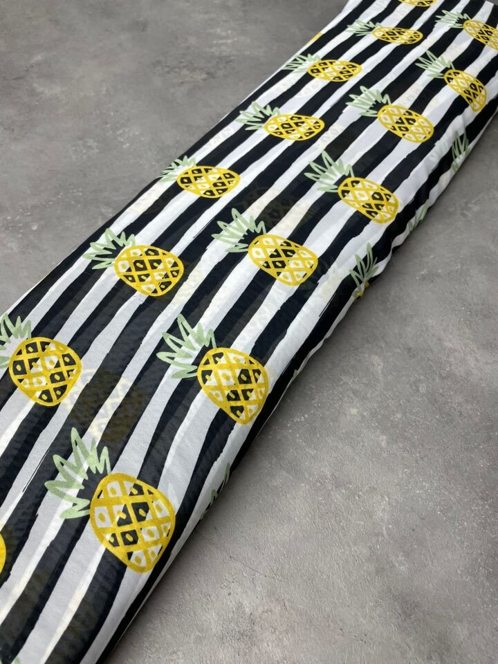 Ananas Desen Elbiselik Şifon Kumaş