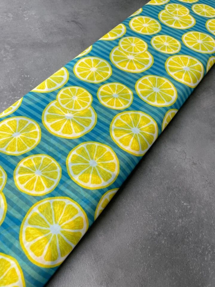 Limon Desen Elbiselik Şifon Kumaş