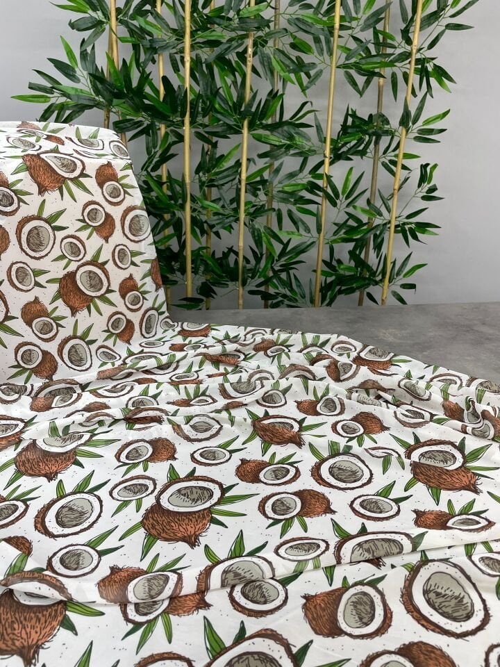 Hindistan Cevizi Desen Elbiselik Şifon Kumaş