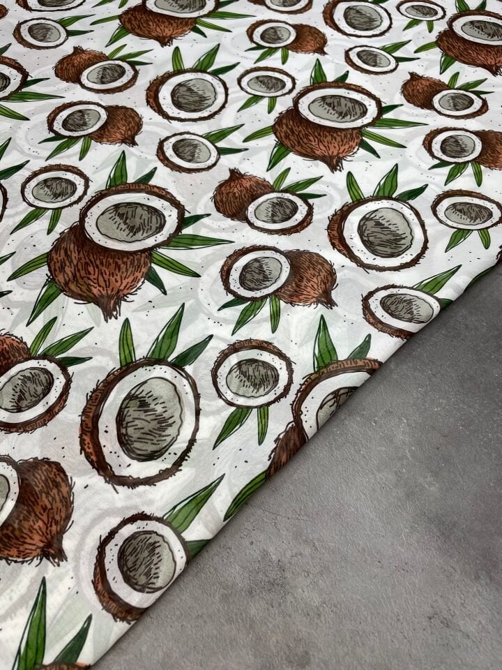 Hindistan Cevizi Desen Elbiselik Şifon Kumaş