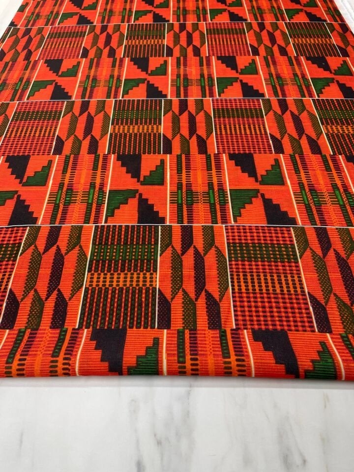 Kilim Desen Elbiselik Keten Kumaş