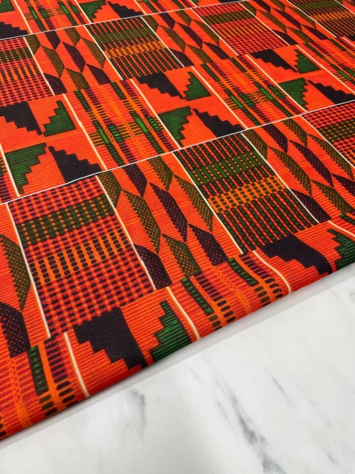 Kilim Desen Elbiselik Keten Kumaş