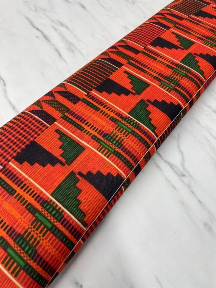 Kilim Desen Elbiselik Keten Kumaş