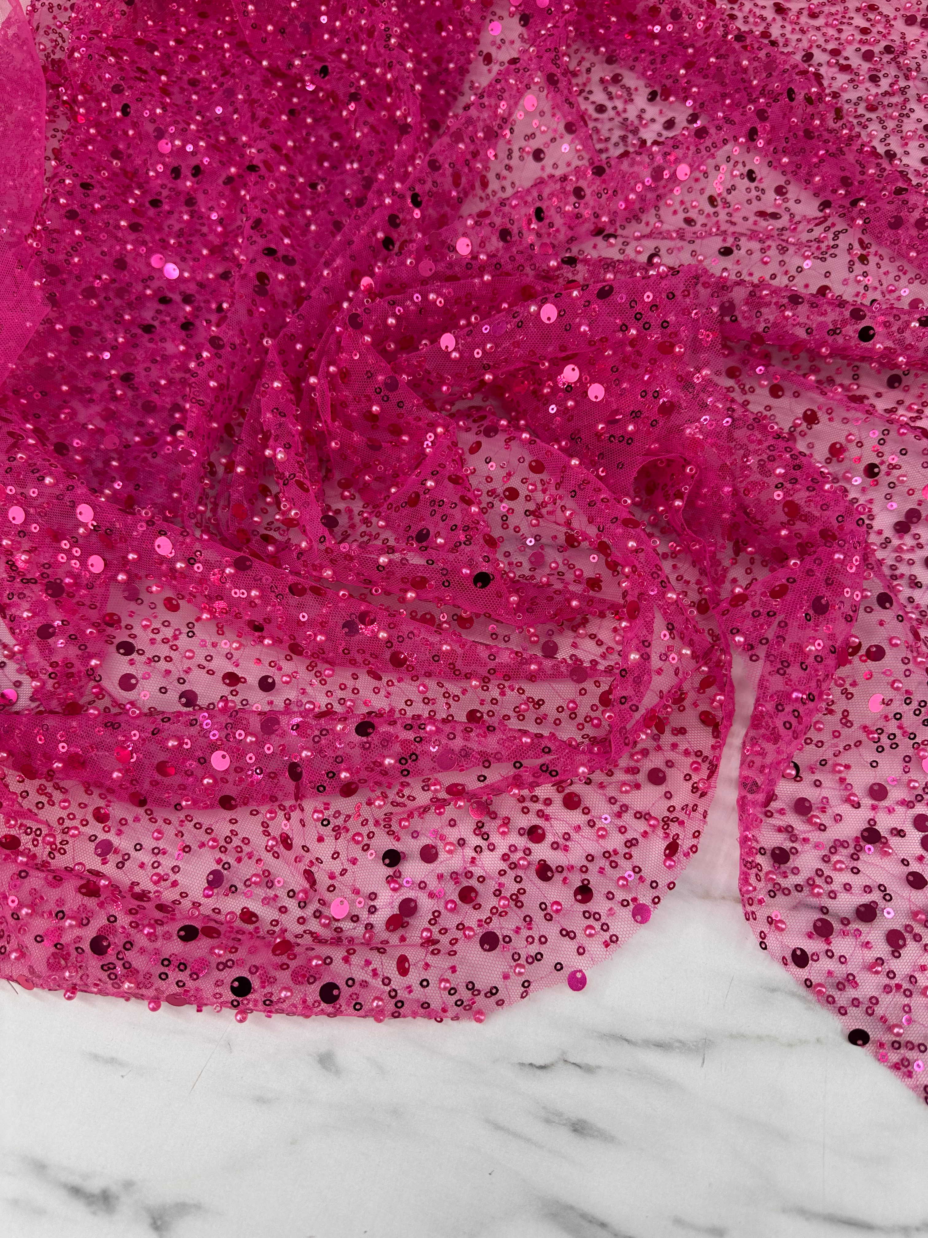 Fantazi Ürün Tül Üstü Pempe Pul Boncuk İşleme Abiye Elbise Şalvar