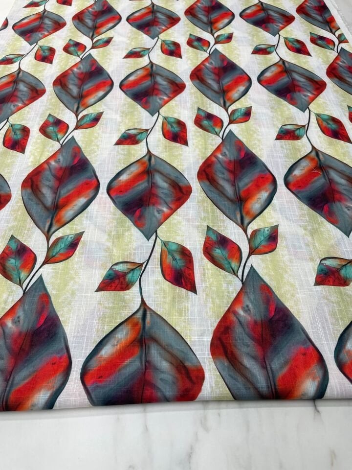 Liva Desen Elbiselik Pantolonluk Keten Kumaş