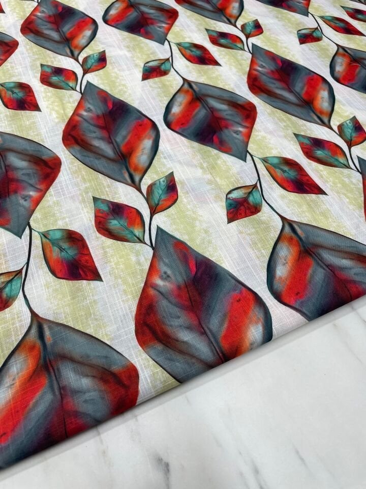 Liva Desen Elbiselik Pantolonluk Keten Kumaş