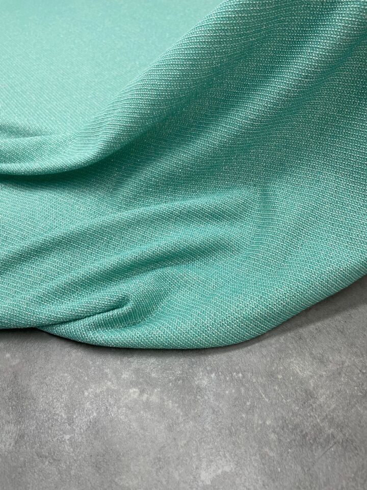 Turkuaz Elbiselik Triko Kumaş