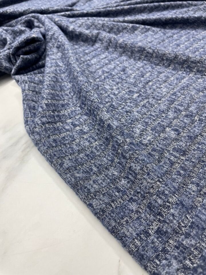 Mavi Elbiselik Triko Kumaş