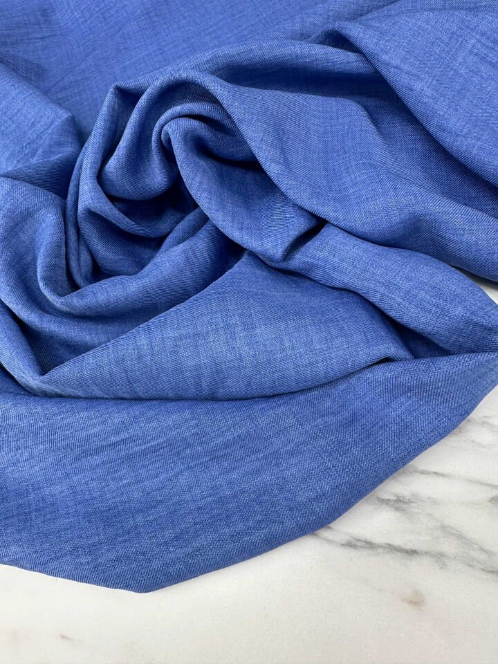 Mavi Sofya Keten Elbise Etek Pantolon Abaya Ferace