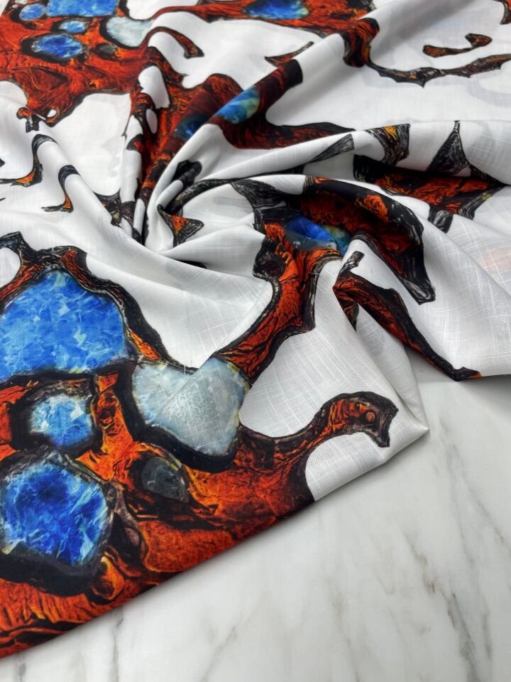 Viara Desen Elbiselik Pantolonluk Keten Kumaş