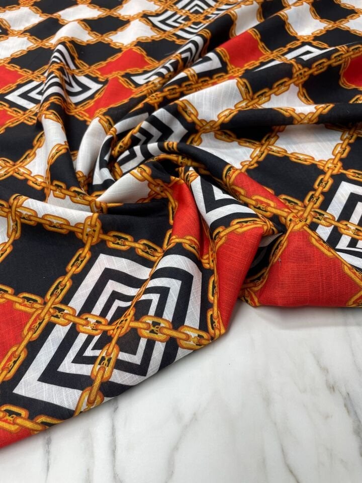 Paris Desen Elbiselik Pantolonluk Keten Kumaş