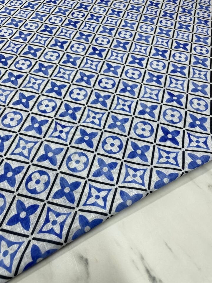 Lv Desen Elbiselik Pantolonluk Keten Kumaş