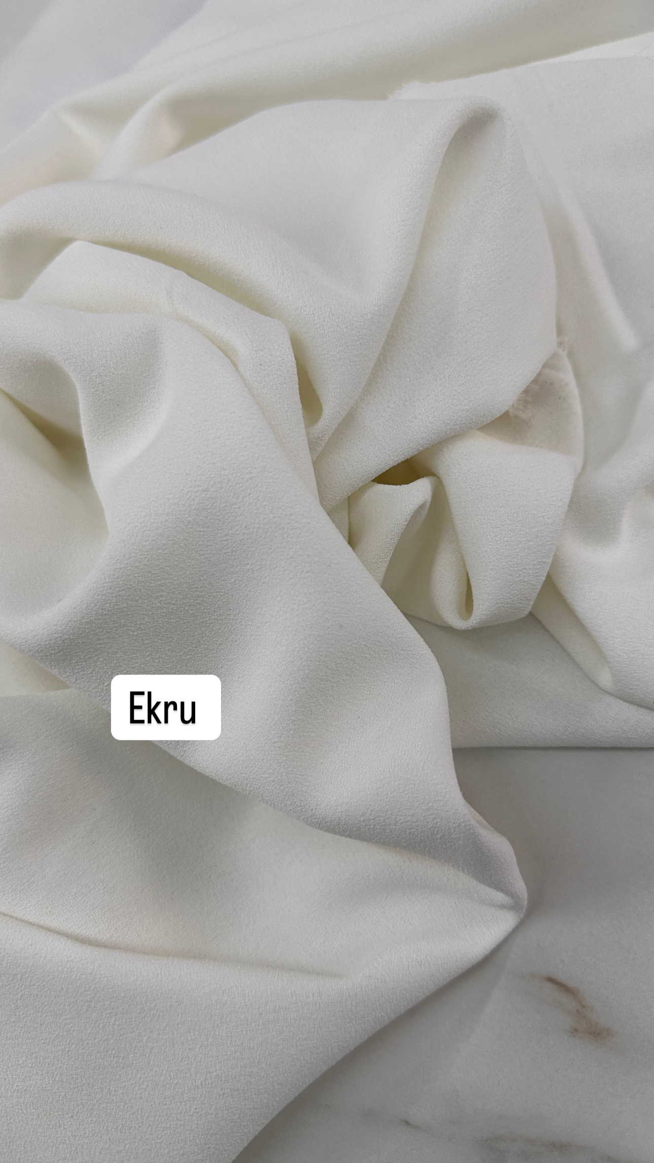 Ekru Rubi İthal Krep Elbise Etek Abaya