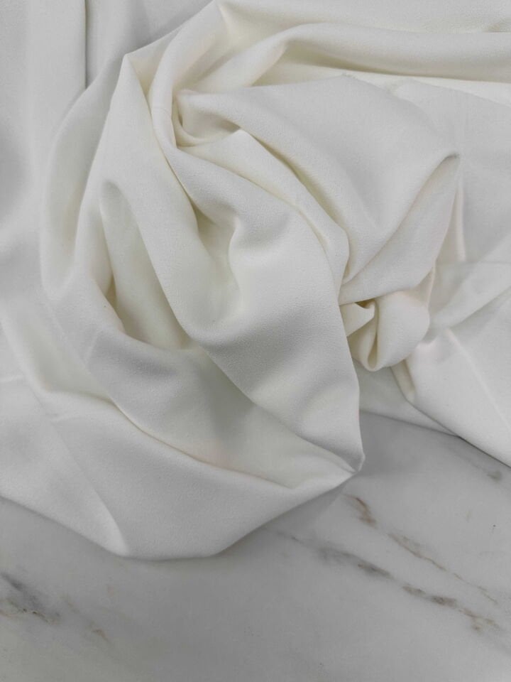 Ekru Rubi İthal Krep Elbise Etek Abaya