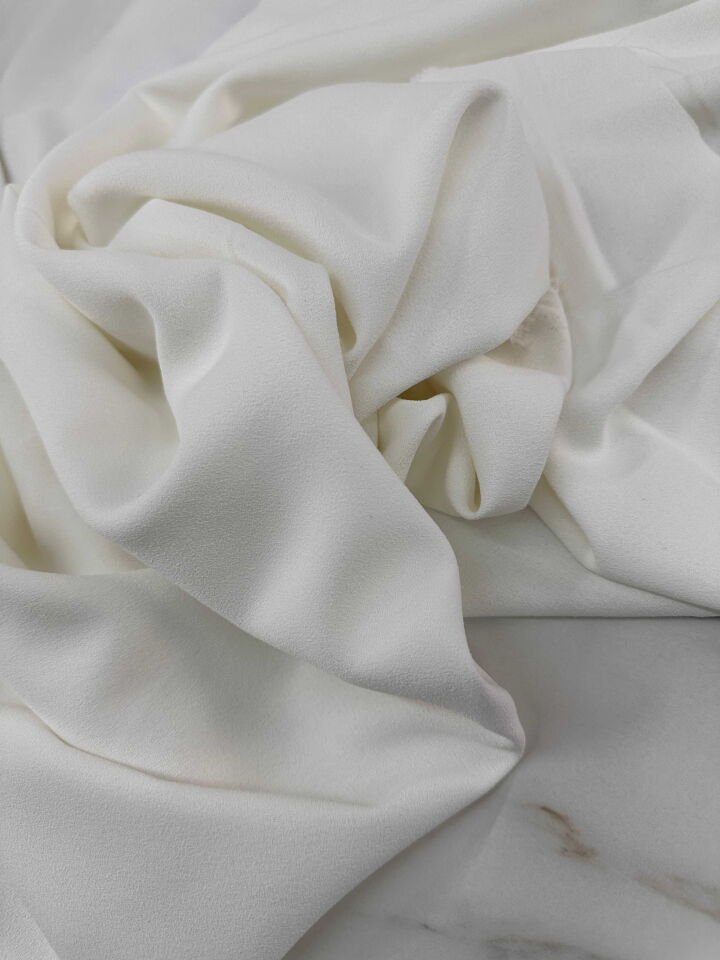 Ekru Rubi İthal Krep Elbise Etek Abaya