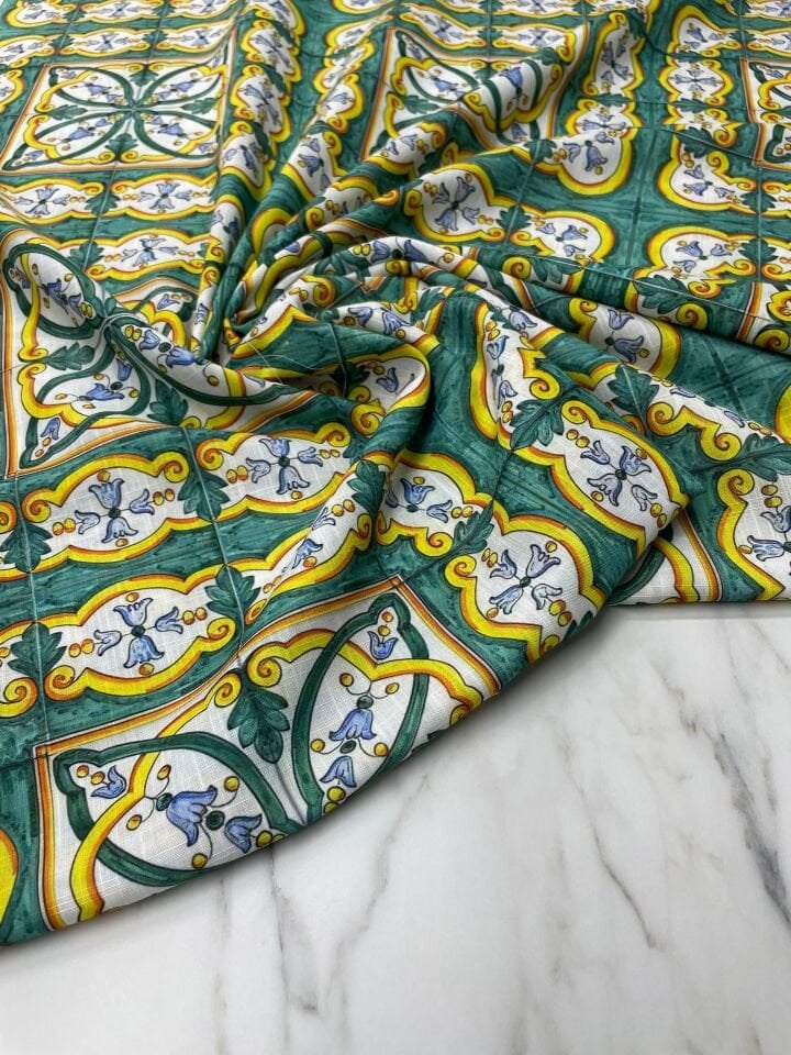 Urla Desen Elbiselik Pantolonluk Keten Kumaş