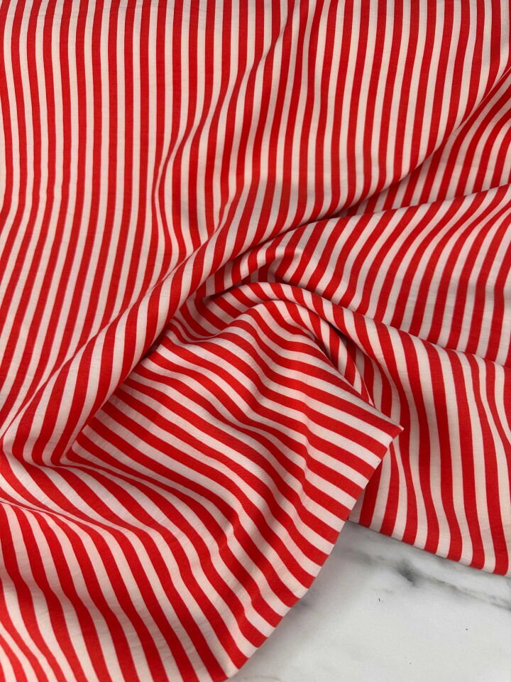 Boyuna Çizgili Yüzde Yüz Pamuklu Elbise Gömlek Tunik