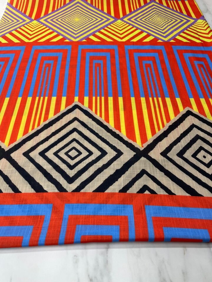 Bakü Desen Elbiselik Pantolonluk Keten Kumaş