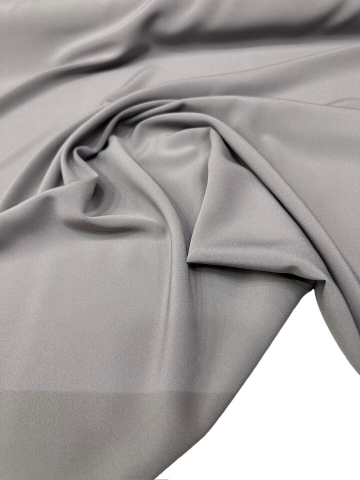 Gri Renk Elbiselik Pantolonlık Gömleklik Krep Kumaş