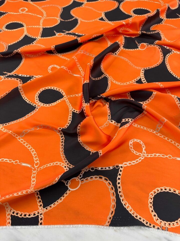 Desenli İpek Saten  Elbise Etek Gömlek Şalvar